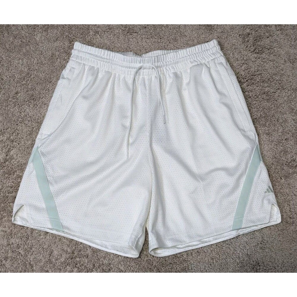 Adidas Select Summer Basketball Shorts Off White Mint Green Men Sizes 7"